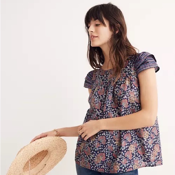 Madewell Tops - Madewell Story Top in Fan Floral Mix Sz 14